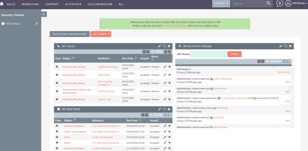 SuiteCRM development